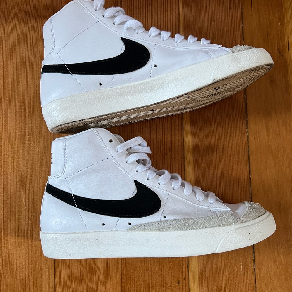 Nike White and Black High-Top Sneakers